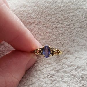 14K yellow gold tanzanite ring